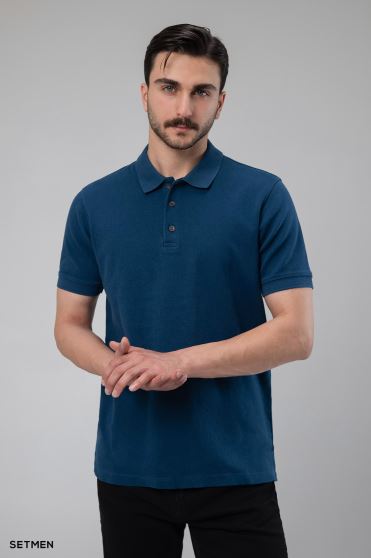 تیشرت یقه دار ژاکارد کلاسیک