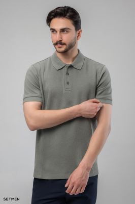 تیشرت یقه دار ژاکارد کلاسیک