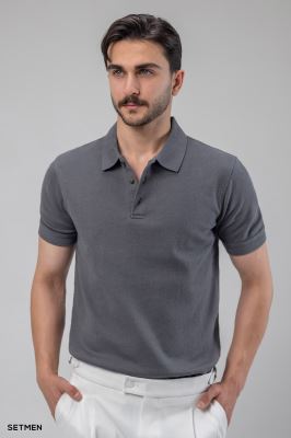 تیشرت یقه دار ژاکارد کلاسیک