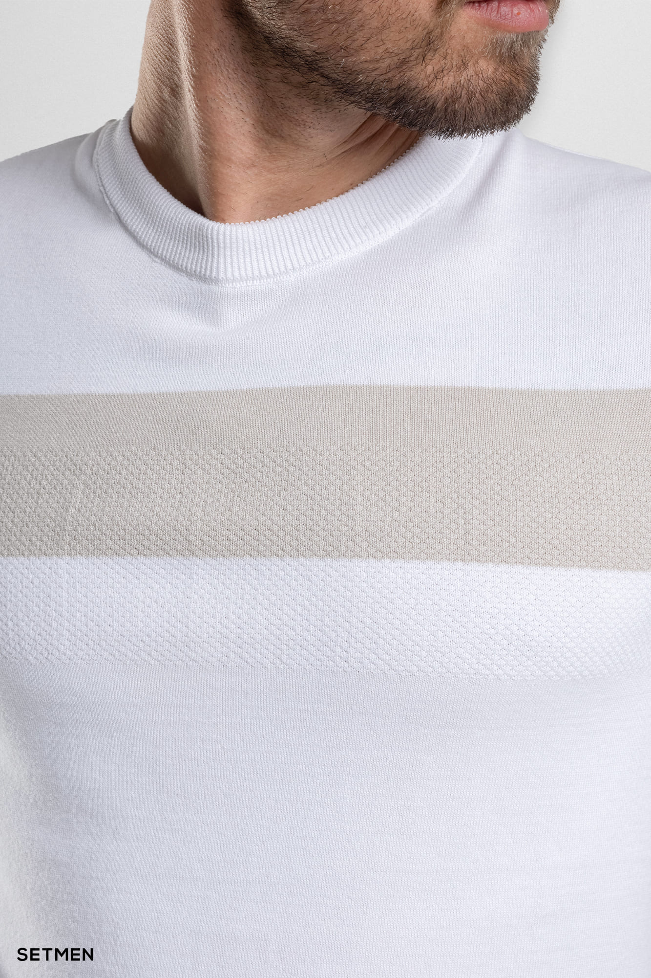 تیشرت مردانه یقه گرد بافت اولد مانی