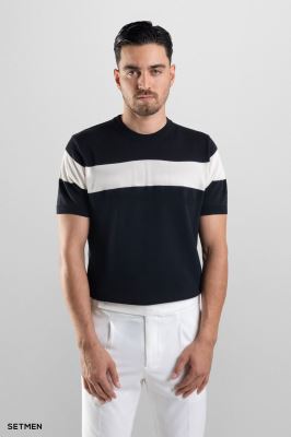 تیشرت مردانه یقه گرد بافت اولد مانی