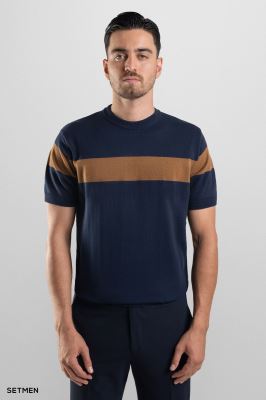 تیشرت مردانه یقه گرد بافت اولد مانی