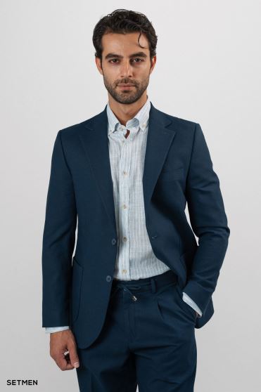 کت تک مردانه نیم آستر جیب پاکتی