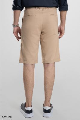 شلوارک لینن پیل دار کمر کش