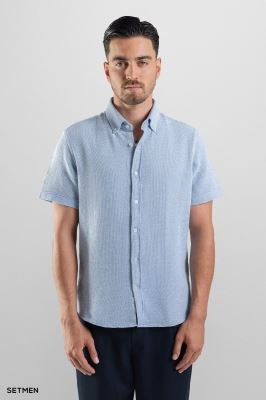 پیراهن مردانه آستین کوتاه کنفی