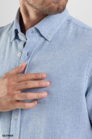 پیراهن مردانه آستین کوتاه کنفی