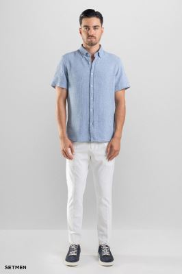 پیراهن مردانه آستین کوتاه کنفی