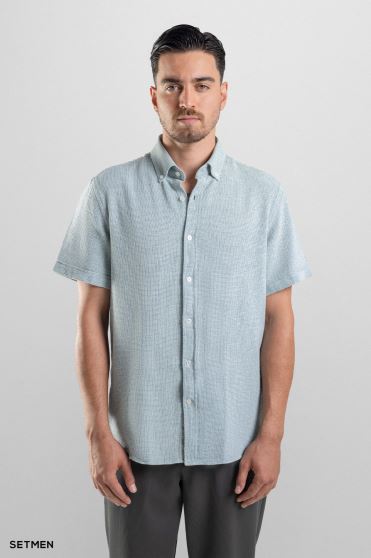 پیراهن مردانه آستین کوتاه کنفی