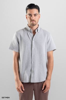 پیراهن مردانه آستین کوتاه کنفی