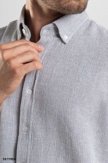 پیراهن مردانه آستین کوتاه کنفی