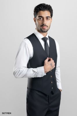 کت و شلوار مردانه سه تکه یقه بلیزر ژیله دورو