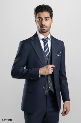 کت و شلوار مردانه سه تکه یقه انگلیسی ژیله دورو