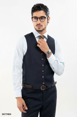 کت و شلوار مردانه سه تکه یقه بلیزر ژیله دورو