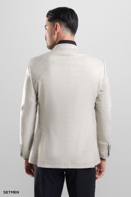 کت تک مردانه یقه انگلیسی نیم آستر دو دکمه