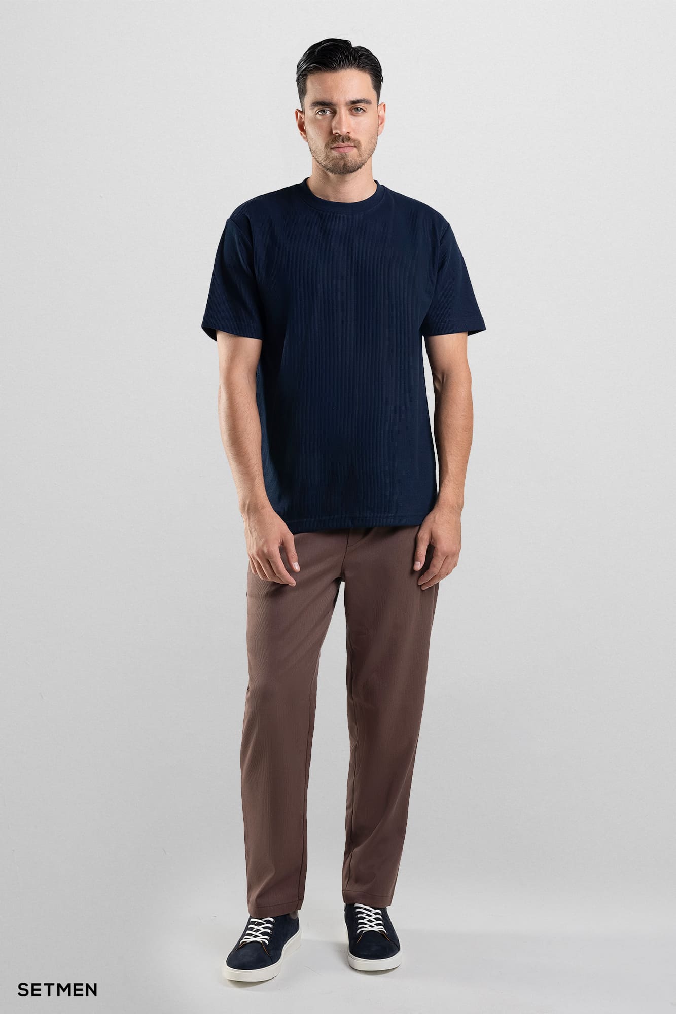 تیشرت مردانه ژاکارد یقه گرد