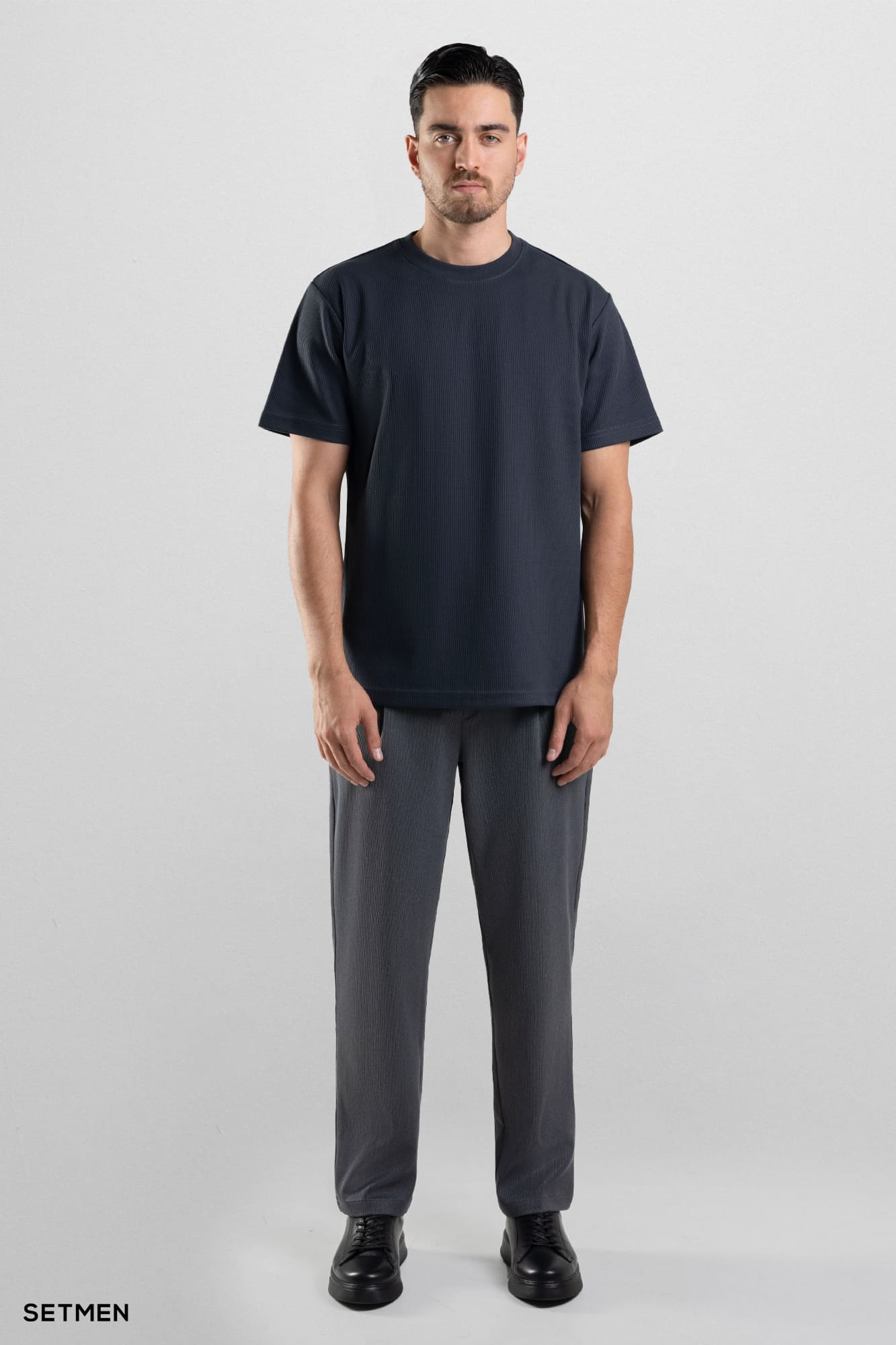 تیشرت مردانه ژاکارد یقه گرد