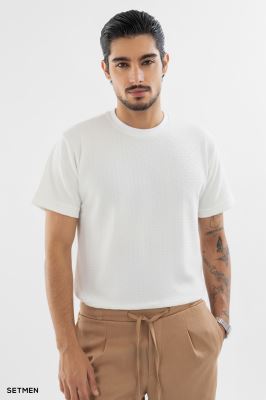 تیشرت مردانه ژاکارد یقه گرد