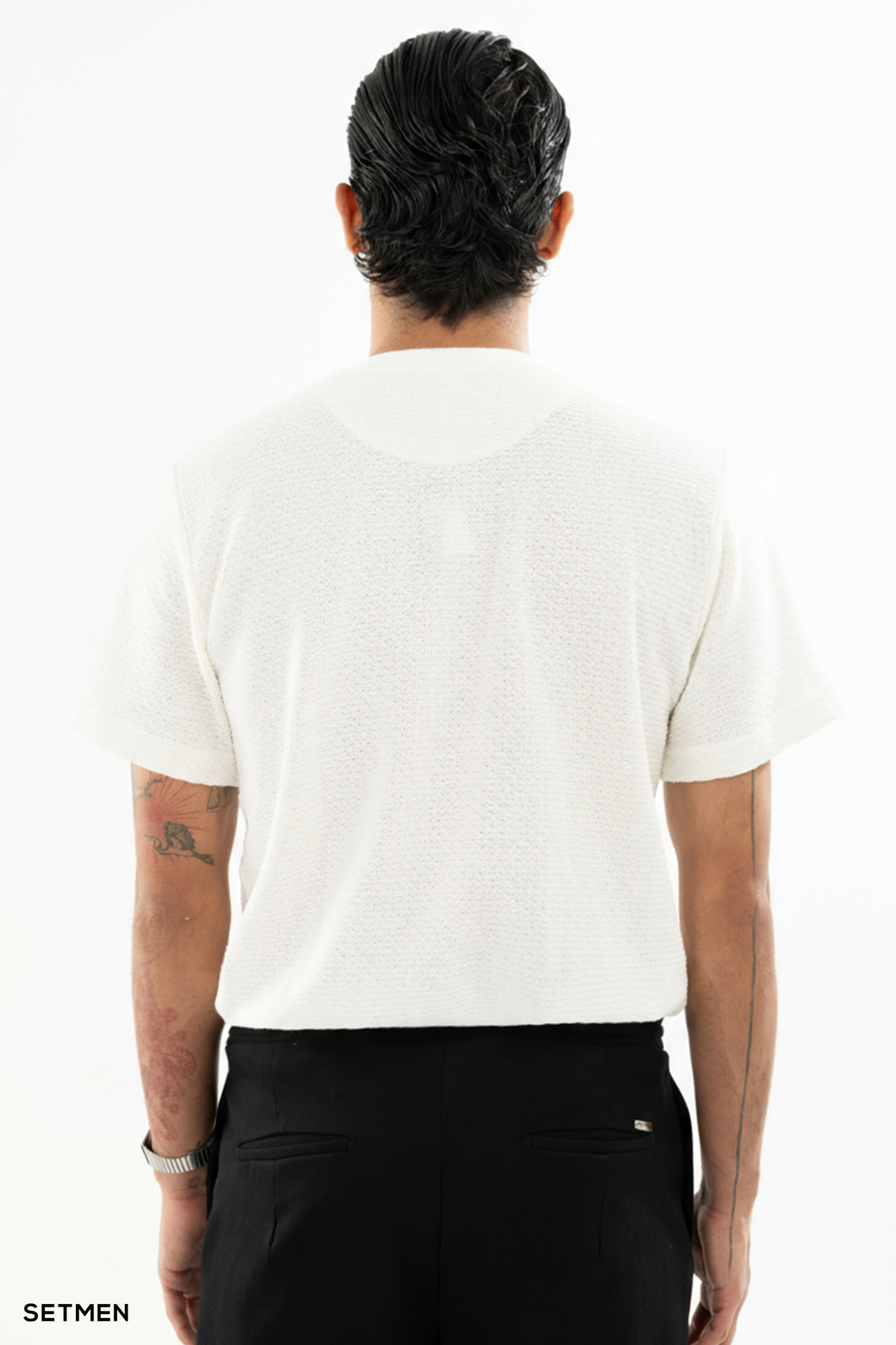 تیشرت مردانه ژاکارد یقه گرد