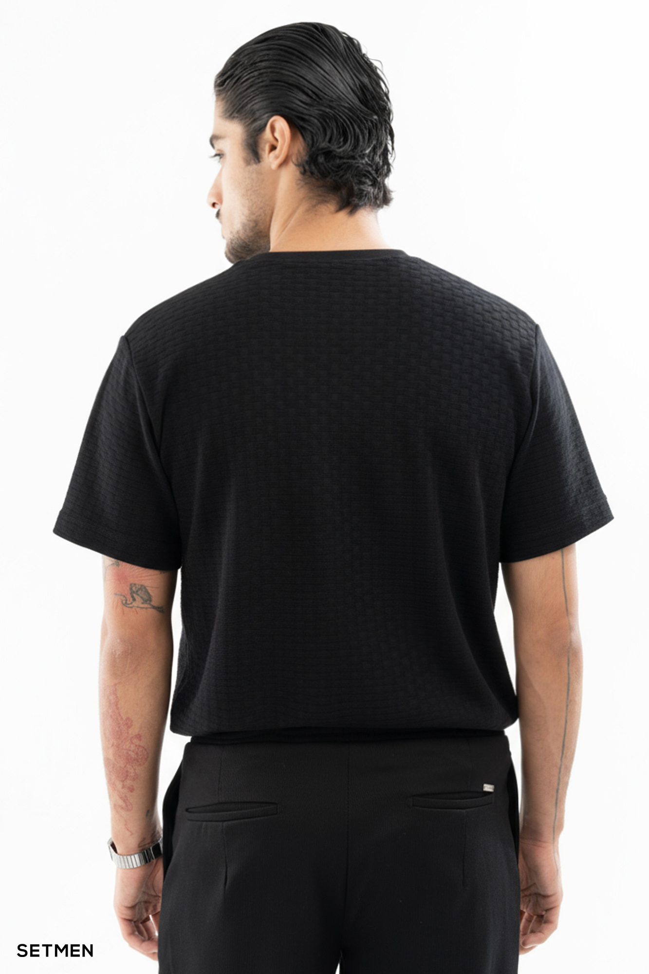 تیشرت مردانه ژاکارد یقه گرد