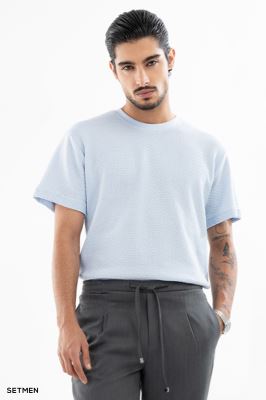 تیشرت مردانه ژاکارد یقه گرد