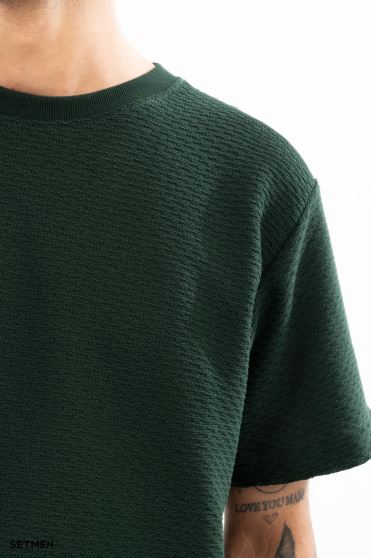 تیشرت مردانه ژاکارد یقه گرد