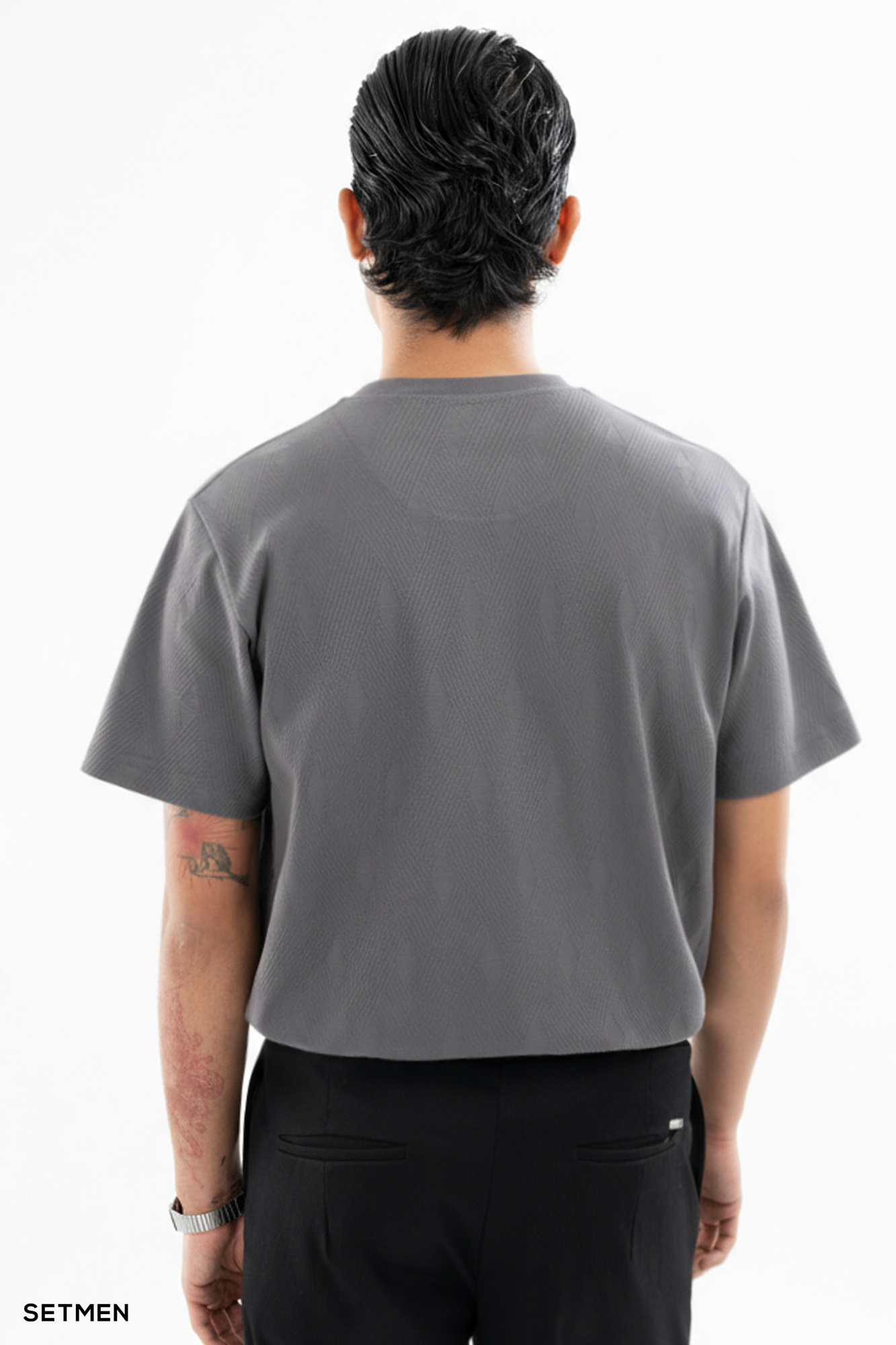 تیشرت مردانه ژاکارد یقه گرد