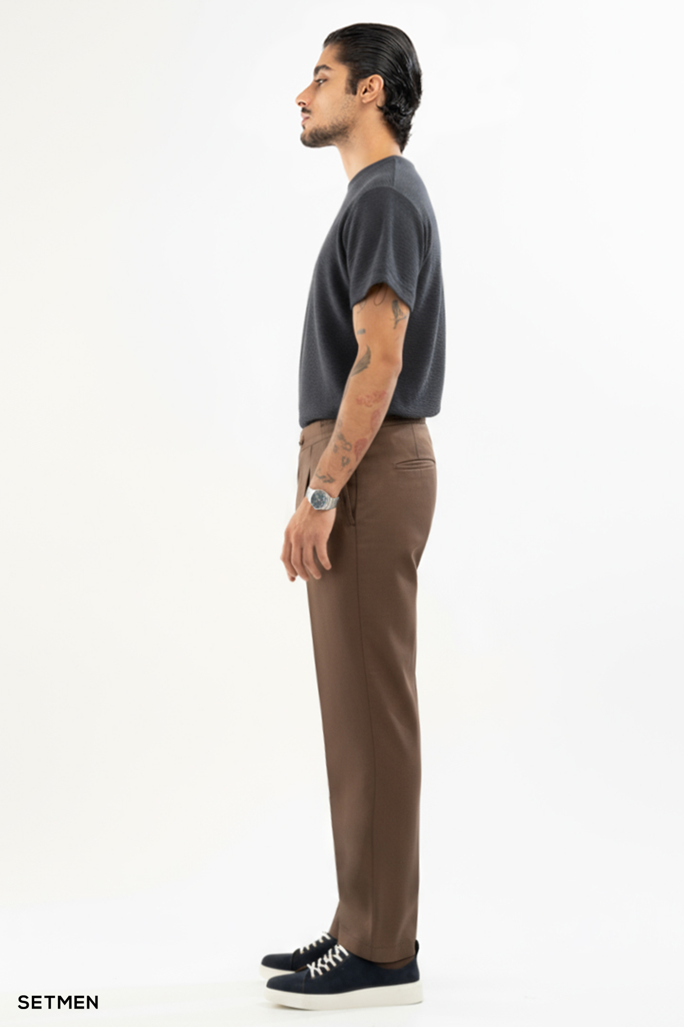 تیشرت مردانه ژاکارد یقه گرد