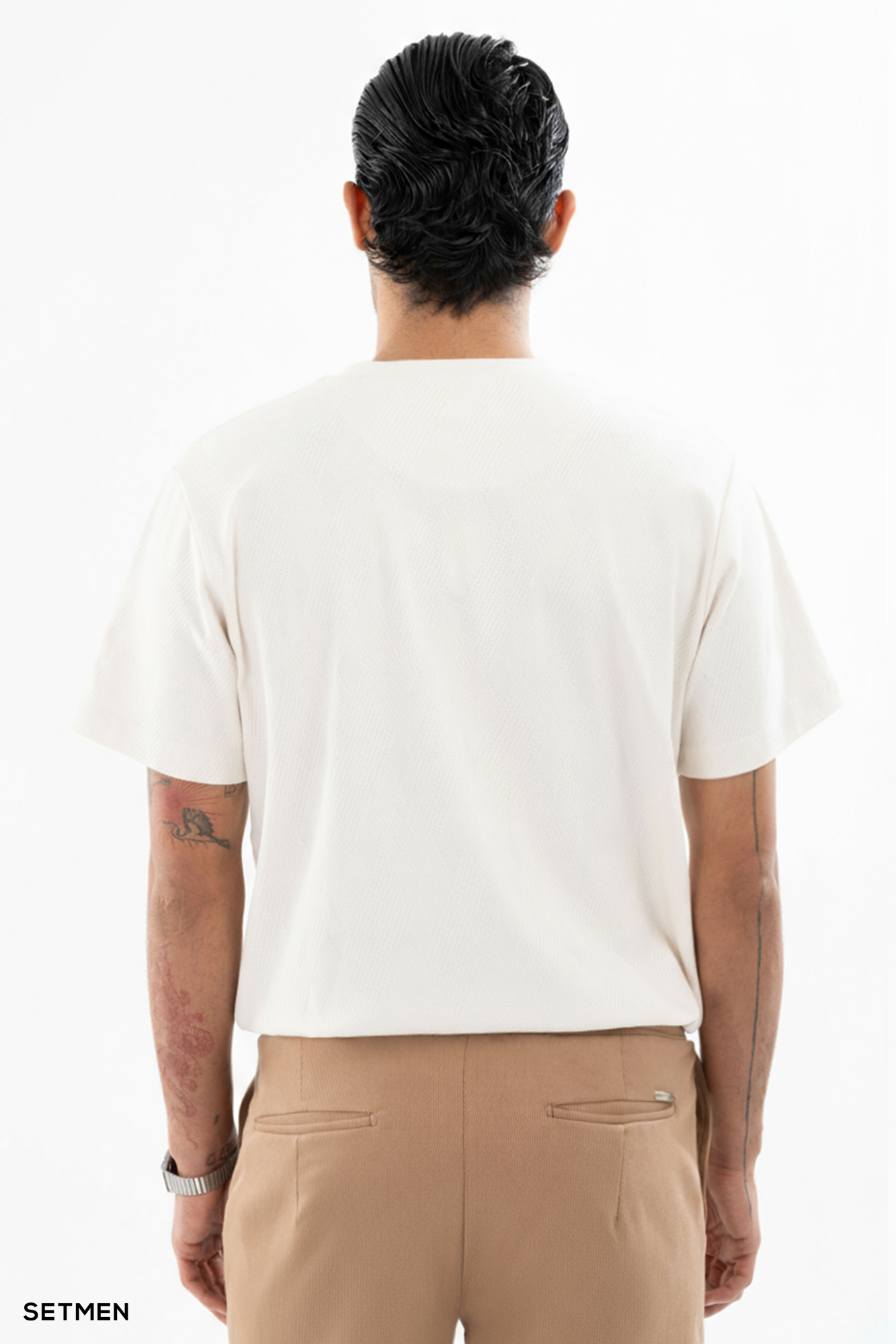 تیشرت مردانه ژاکارد یقه گرد