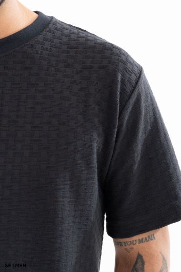 تیشرت مردانه ژاکارد یقه گرد