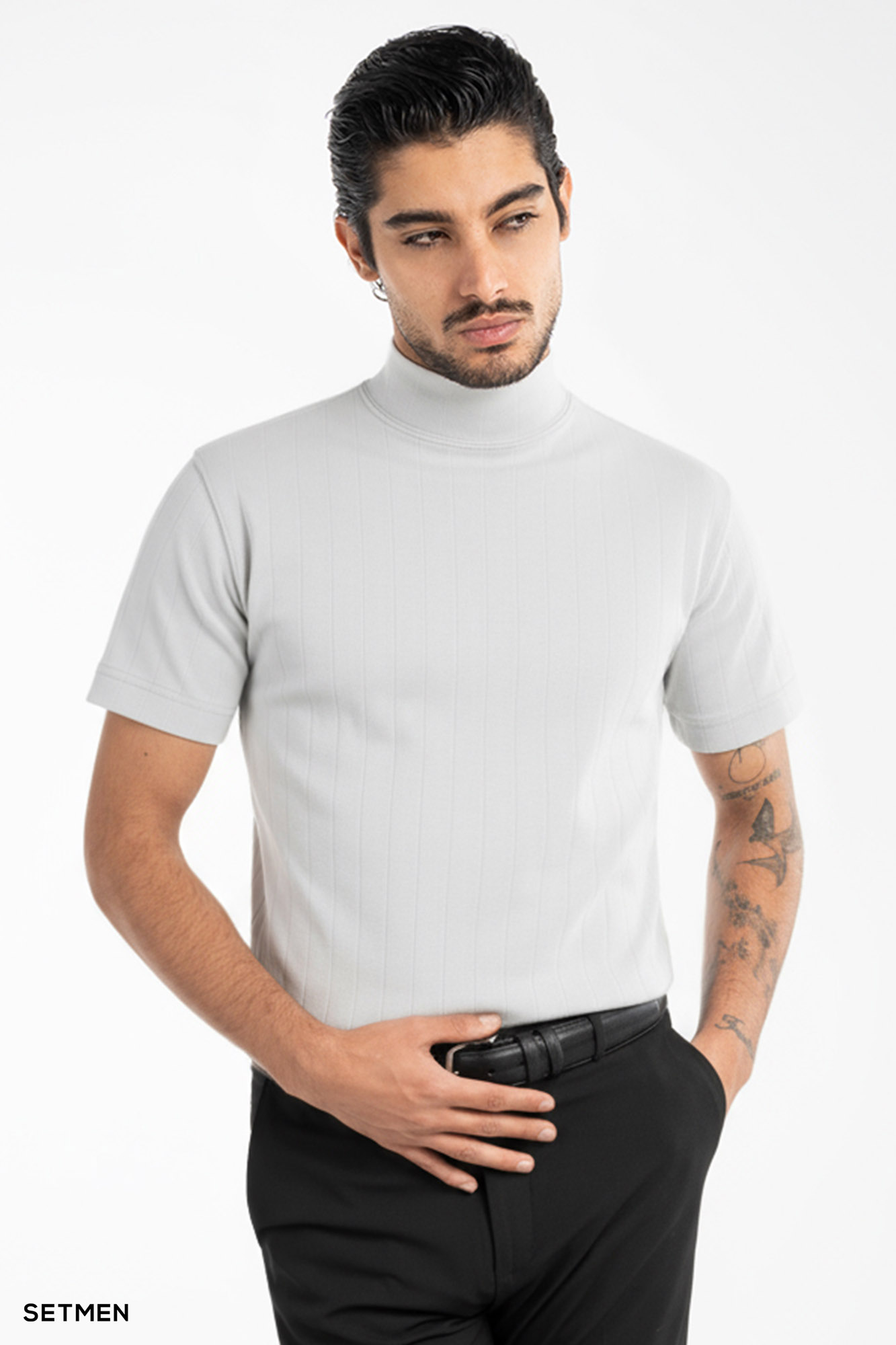 یقه اسکی مردانه آستین کوتاه