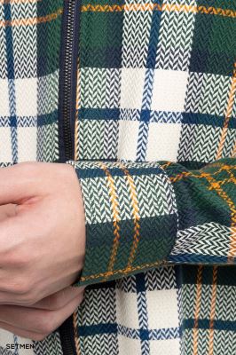 پیراهن مردانه چهارخانه زیپ دار