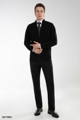 بافت مردانه آستین رگلان تمام زیپ