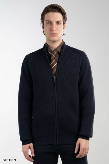 بافت مردانه آستین رگلان تمام زیپ