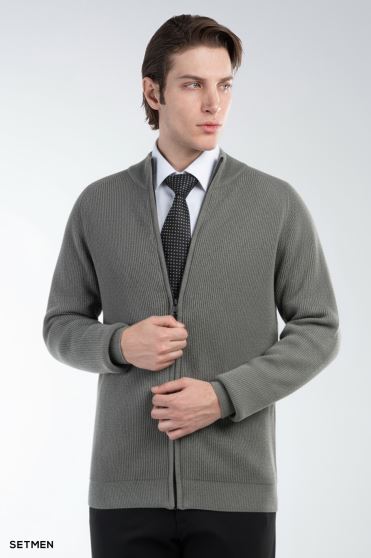 بافت مردانه آستین رگلان تمام زیپ