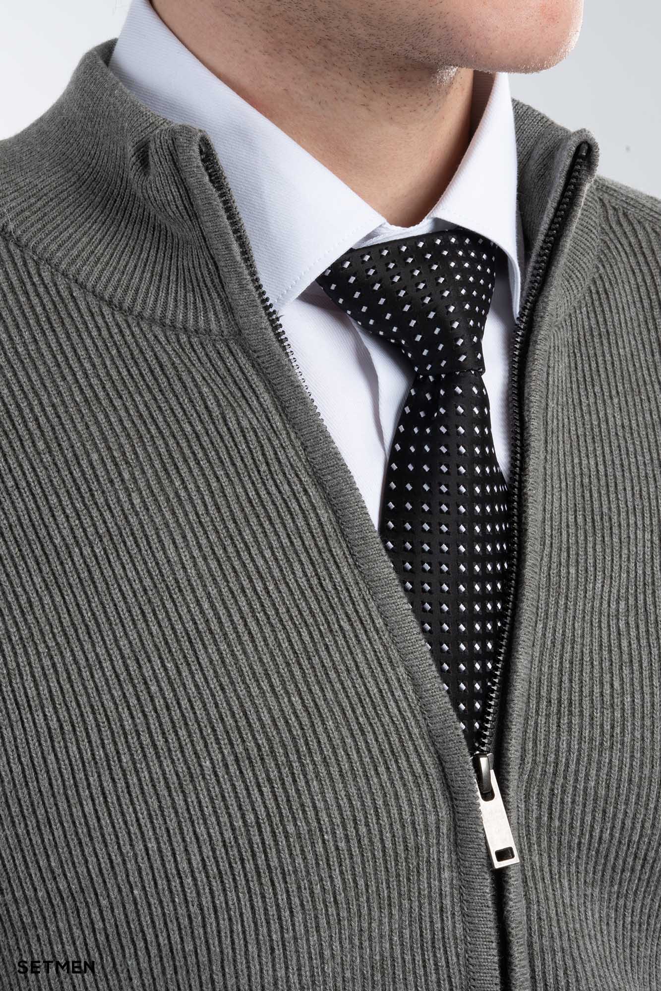 بافت مردانه آستین رگلان تمام زیپ