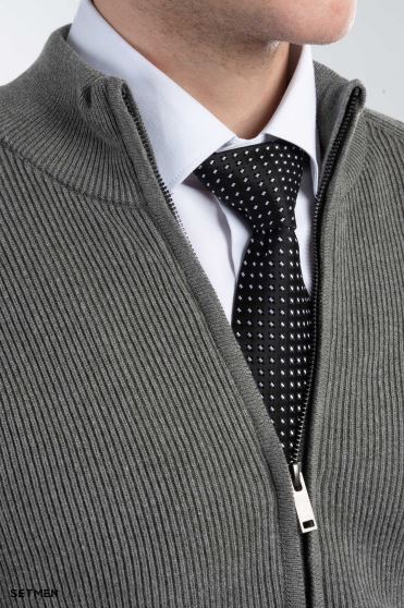 بافت مردانه آستین رگلان تمام زیپ