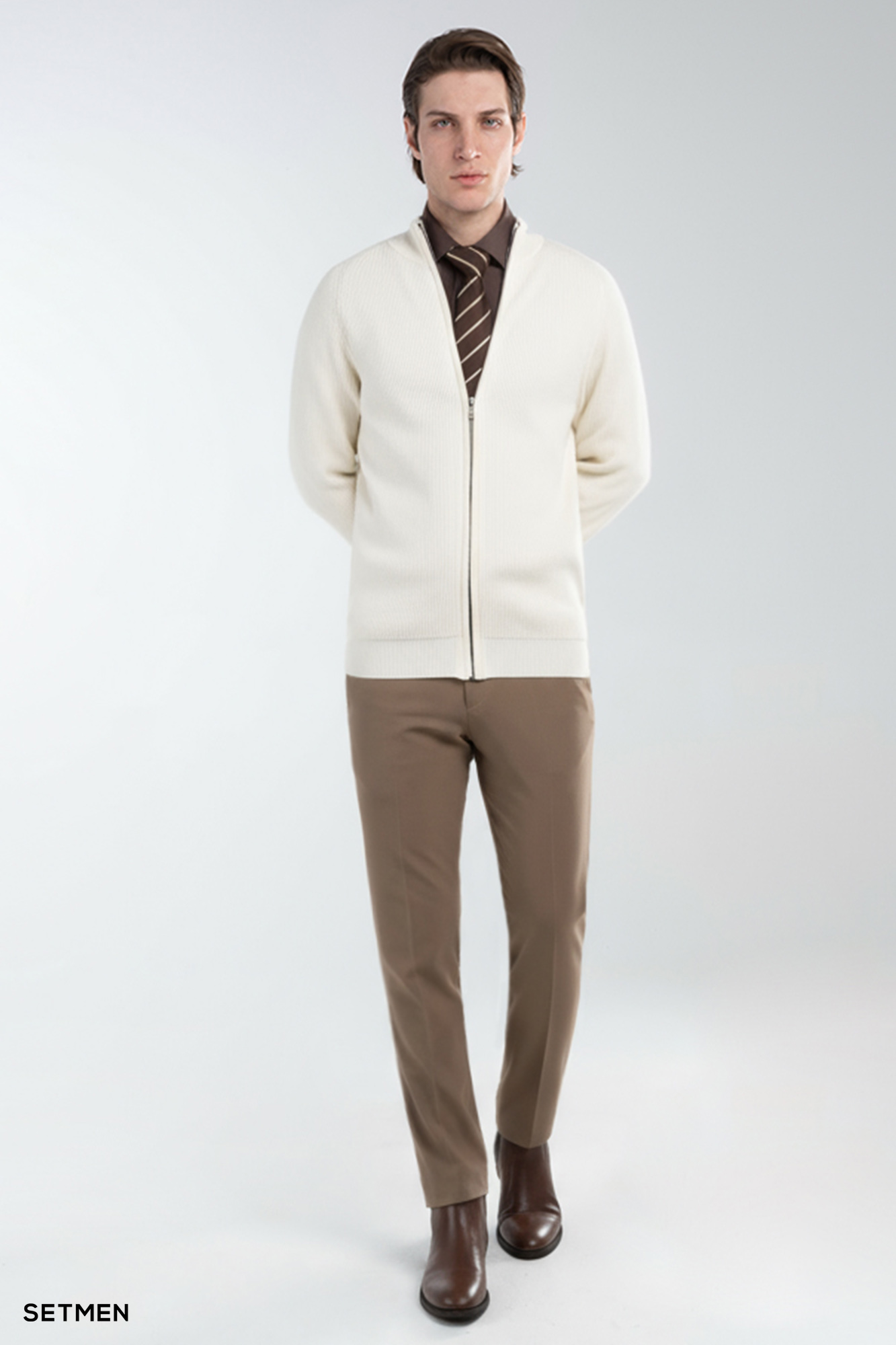 بافت مردانه آستین رگلان تمام زیپ