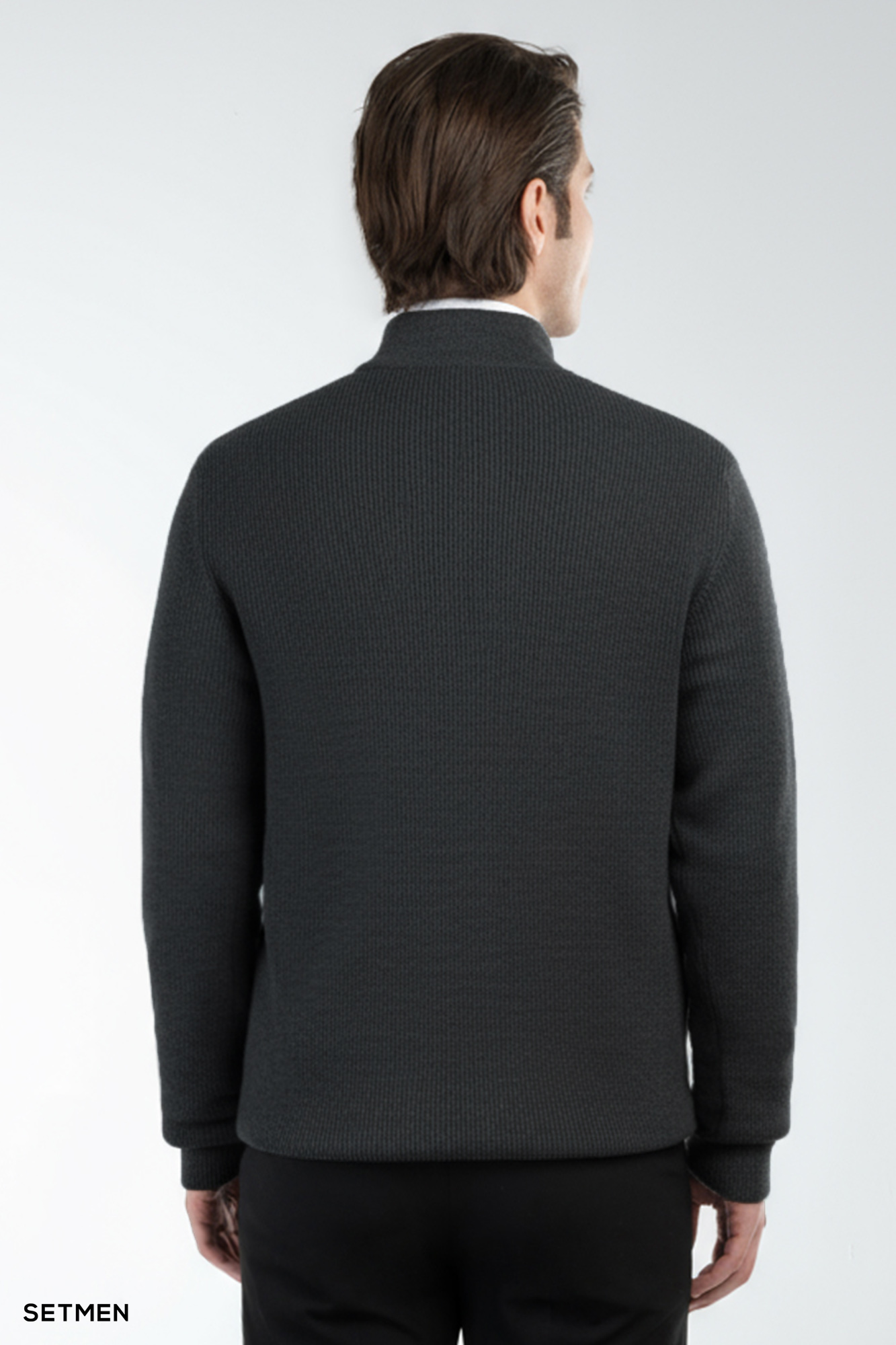 بافت مردانه نیم زیپ یقه ایستاده کلاسیک