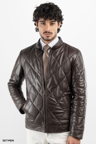 کاپشن مردانه چرم طبیعی