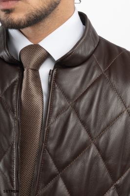 کاپشن مردانه چرم طبیعی