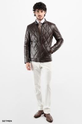 کاپشن مردانه چرم طبیعی