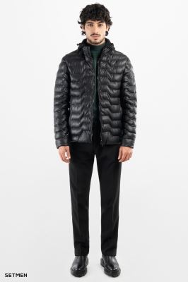 کاپشن مردانه چرم مصنوعی پفی